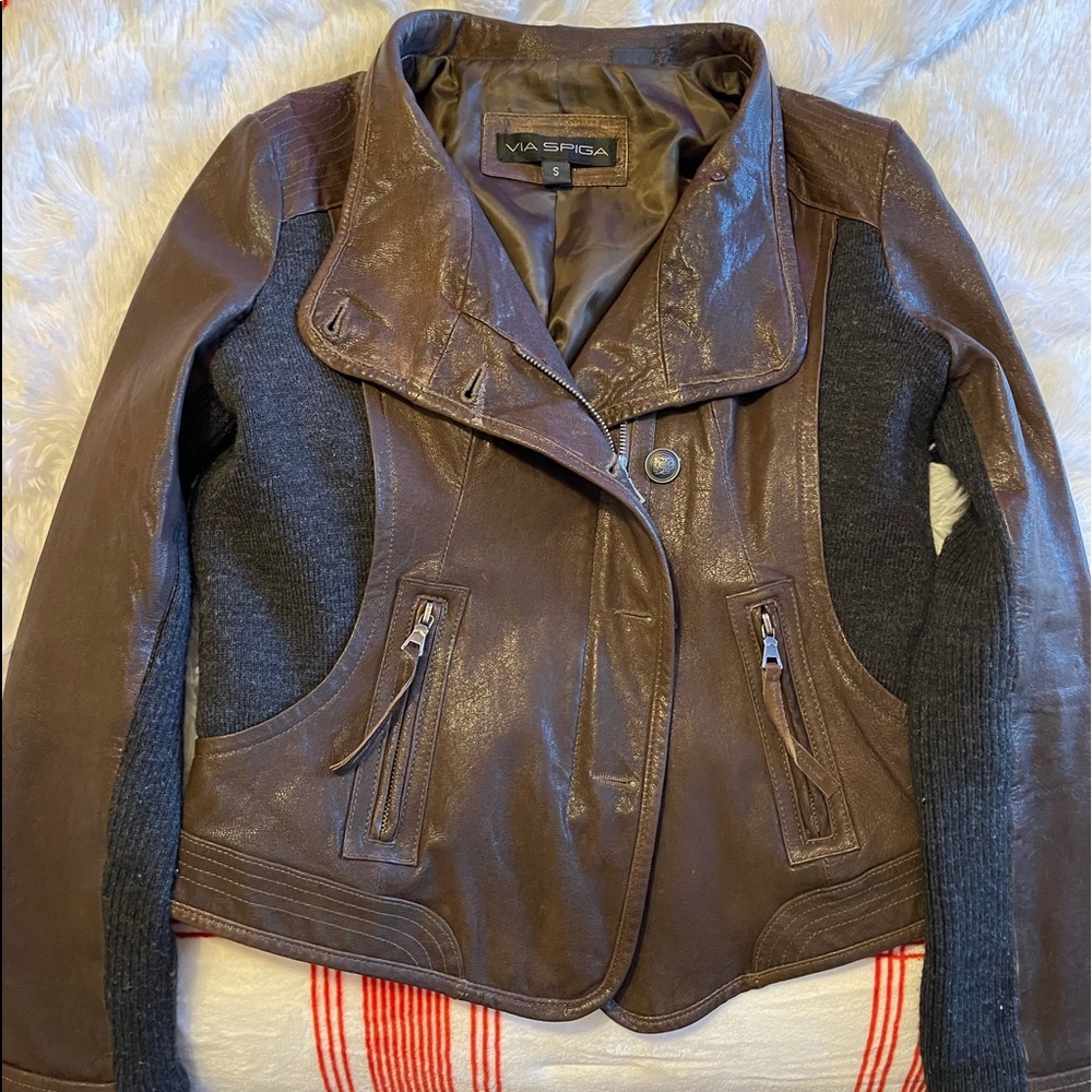 Via Spiga Brown leather jacket